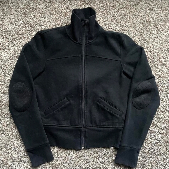 Lululemon Full Zip Black Scuba Jacket with Pink Logo - Picture 1 of 4